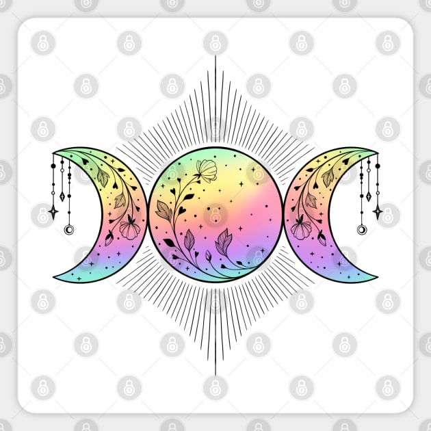 Triple moon Goddess Witch Wicca Symbol Magnet by OccultOmaStore